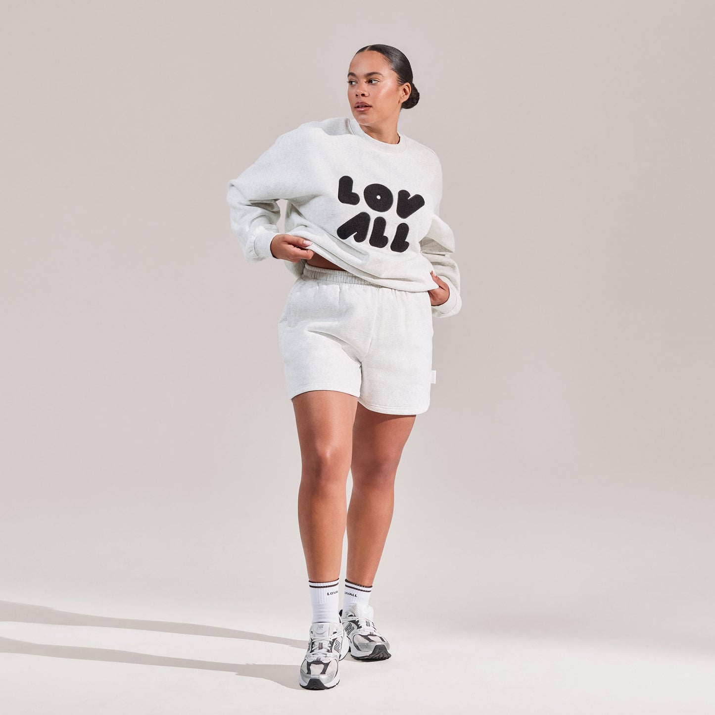 Curve Organic Sweat Shorts - Light Grey Marl