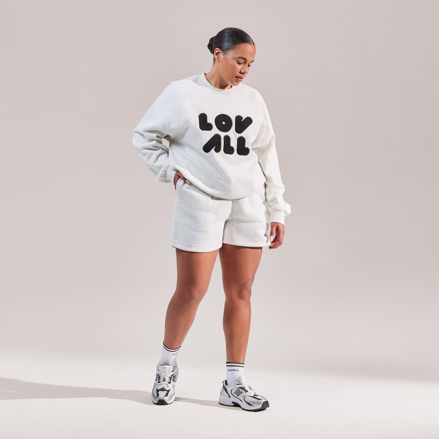 Curve Organic Sweat Shorts - Light Grey Marl