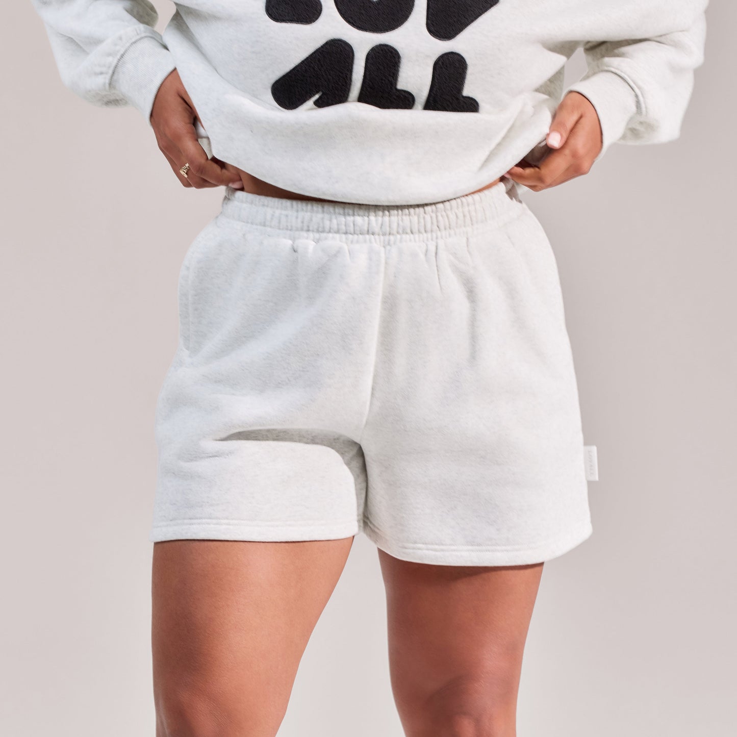 Curve Organic Sweat Shorts - Light Grey Marl