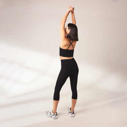 Curve Cropped Lightweight Leggings - Black