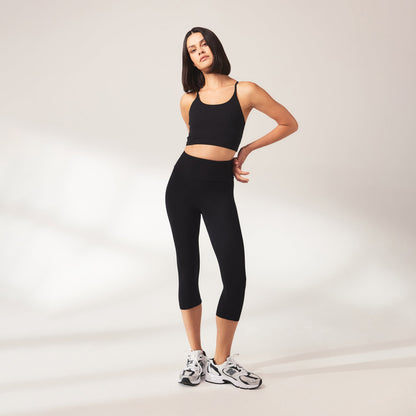 Curve Cropped Lightweight Leggings - Black