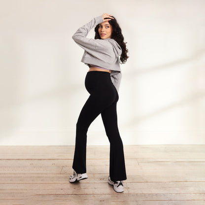 Maternity Lightweight Flare Leggings - Black