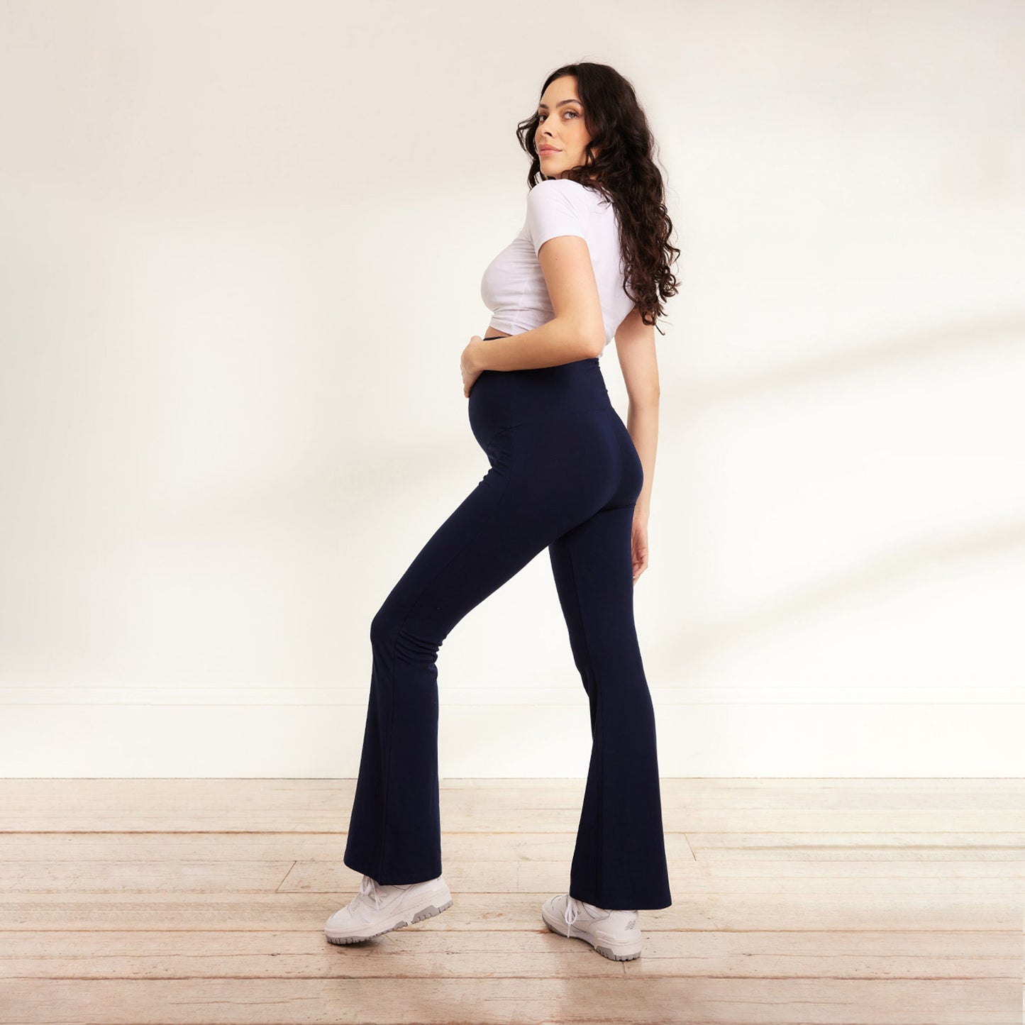 Maternity lightweight Flare Leggings - Navy