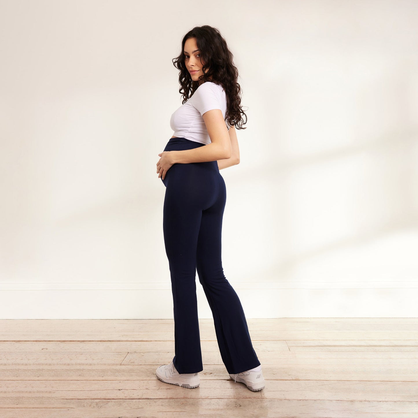 Maternity lightweight Flare Leggings - Navy
