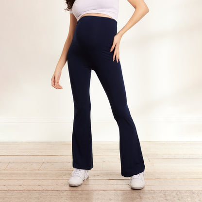 Maternity lightweight Flare Leggings - Navy