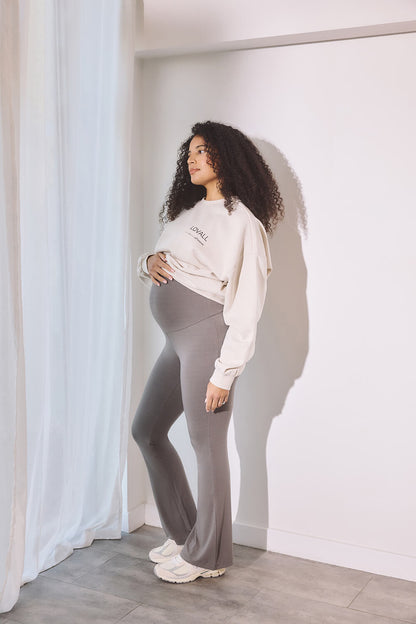 Maternity Lightweight Flare Leggings - Slate Green