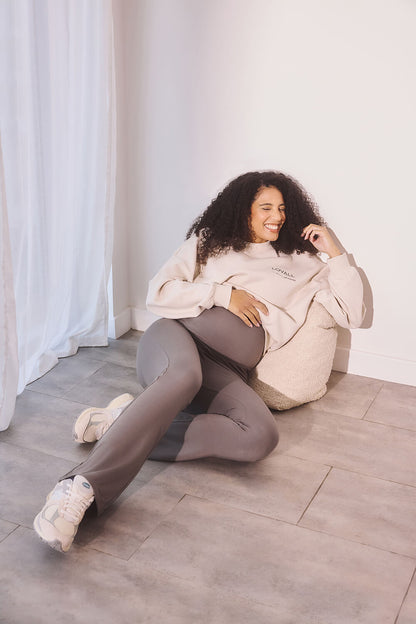 Maternity Lightweight Flare Leggings - Slate Green