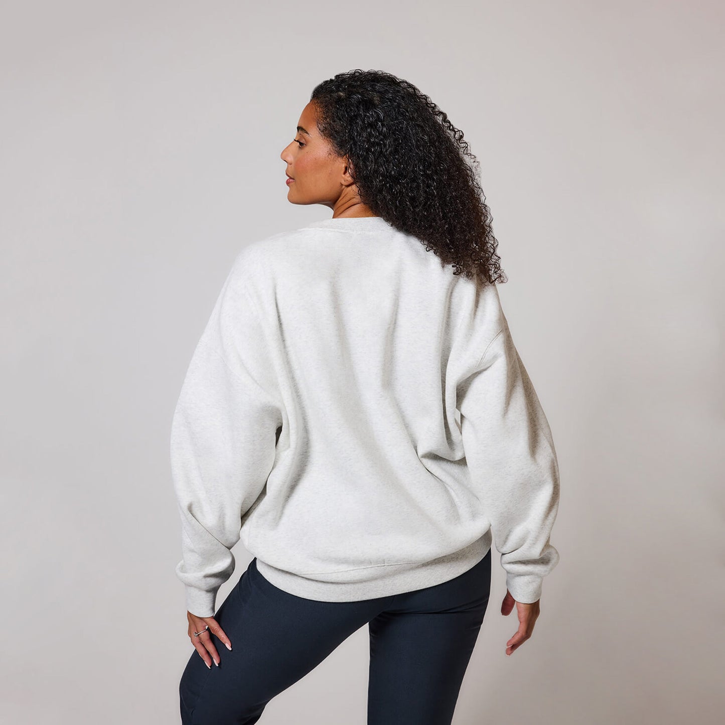 Organic Oversized Sweatshirt Style 2 - Light Grey Marl