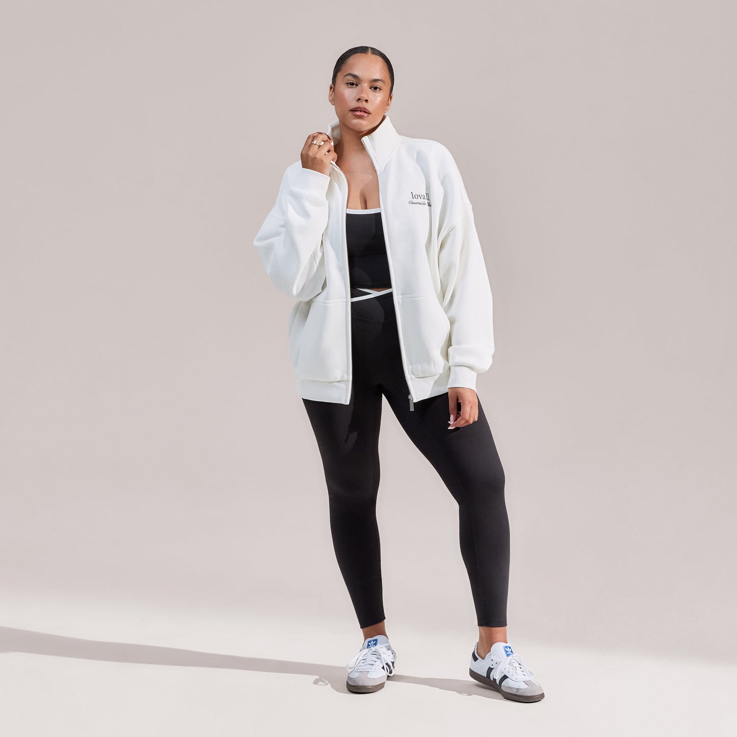 Curve Organic Funnel Neck Zip Through - Off White