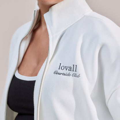 Curve Organic Funnel Neck Zip Through - Off White