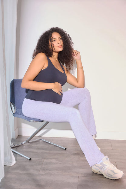 Maternity Lightweight Flare Leggings - Light Grey Marl