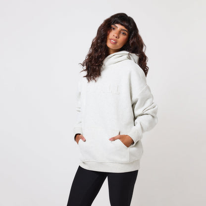 Curve Heavyweight Oversized Hoodie - Light Grey Marl