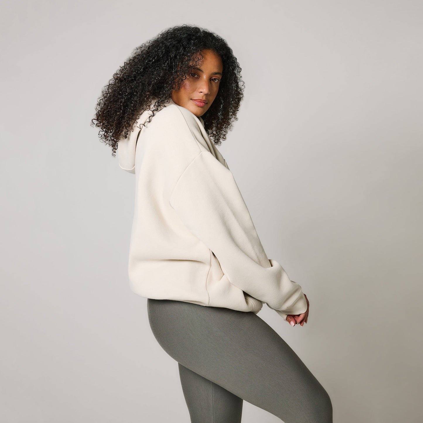 Curve Heavyweight Oversized Hoodie - Ecru