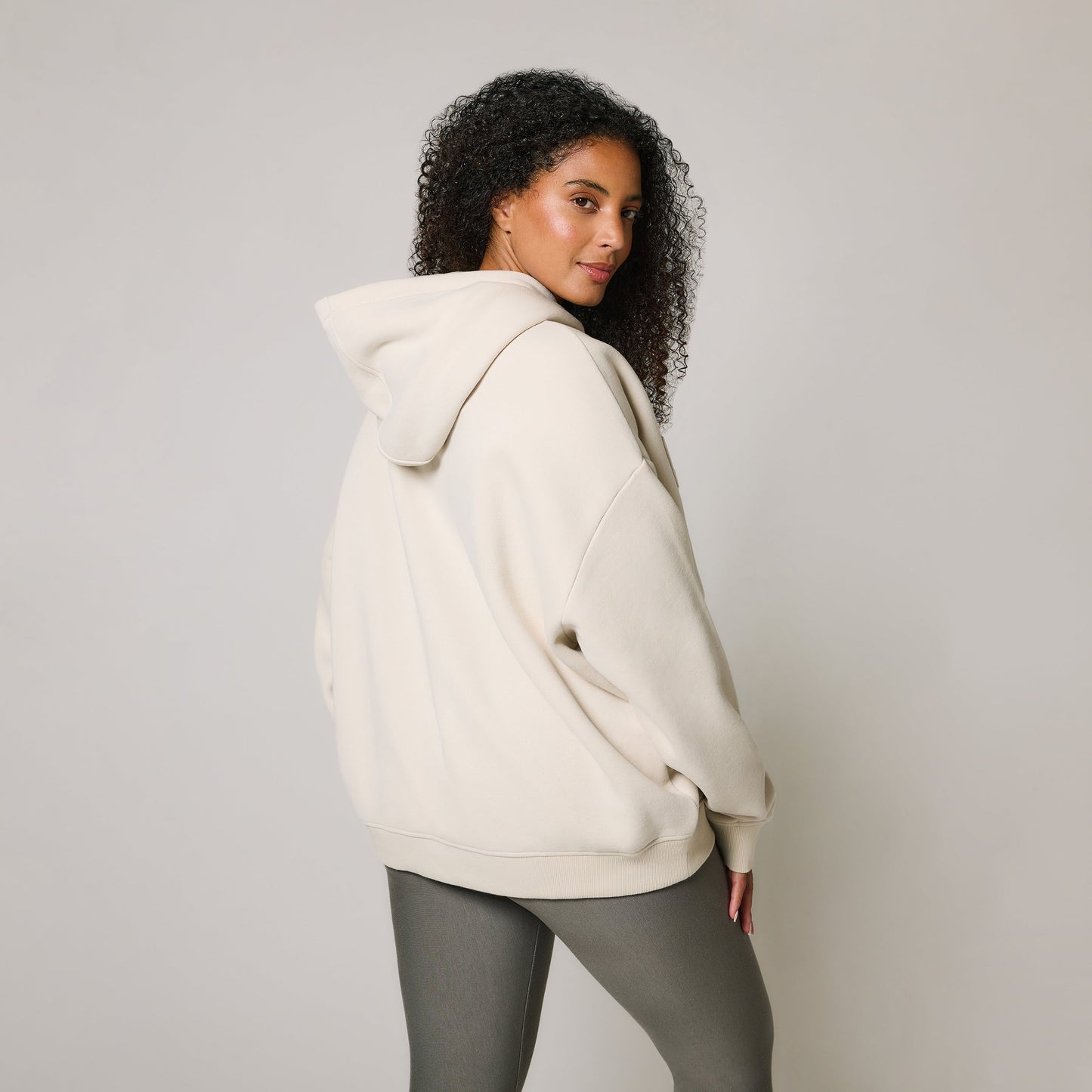 Curve Heavyweight Oversized Hoodie - Ecru