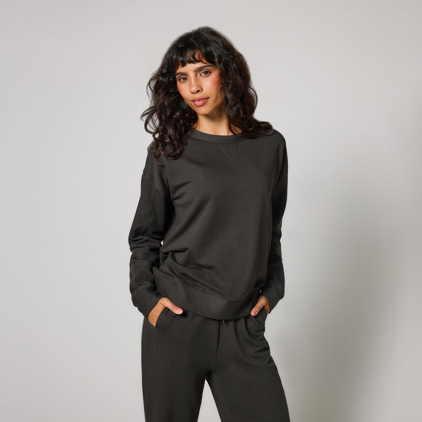 Curve Luxe Lounge Sweatshirt - Black Coffee