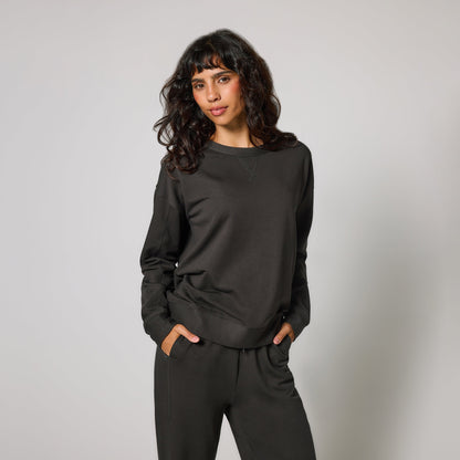 Curve Luxe Lounge Sweatshirt - Black Coffee
