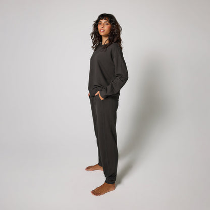 Luxe Lounge Jogger - Black Coffee