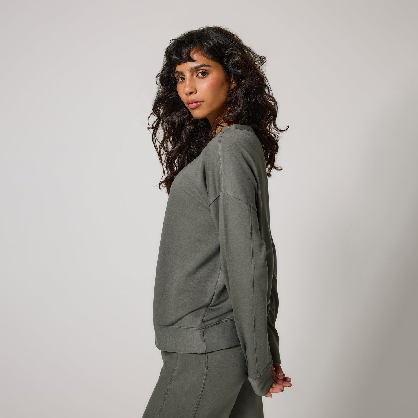 Luxe Lounge Sweatshirt - Slate Green