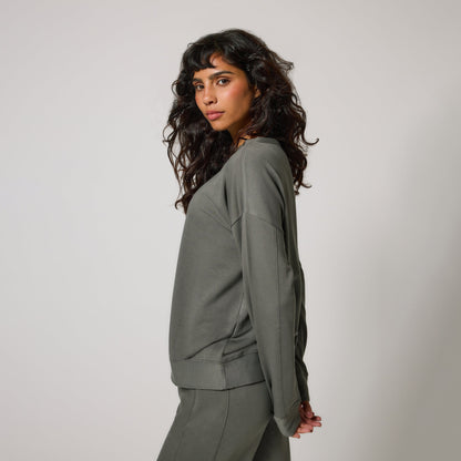 Luxe Lounge Sweatshirt - Slate Green