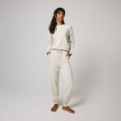 Luxe Lounge Sweatshirt - Vanilla Marl