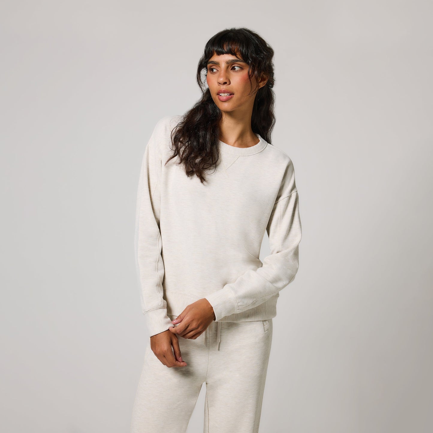 Luxe Lounge Sweatshirt - Vanilla Marl