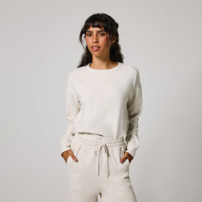 Luxe Lounge Sweatshirt - Vanilla Marl