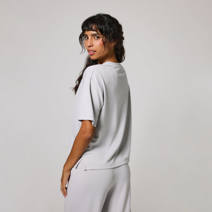 Soft Touch Wide Leg Lounge Set - Grey