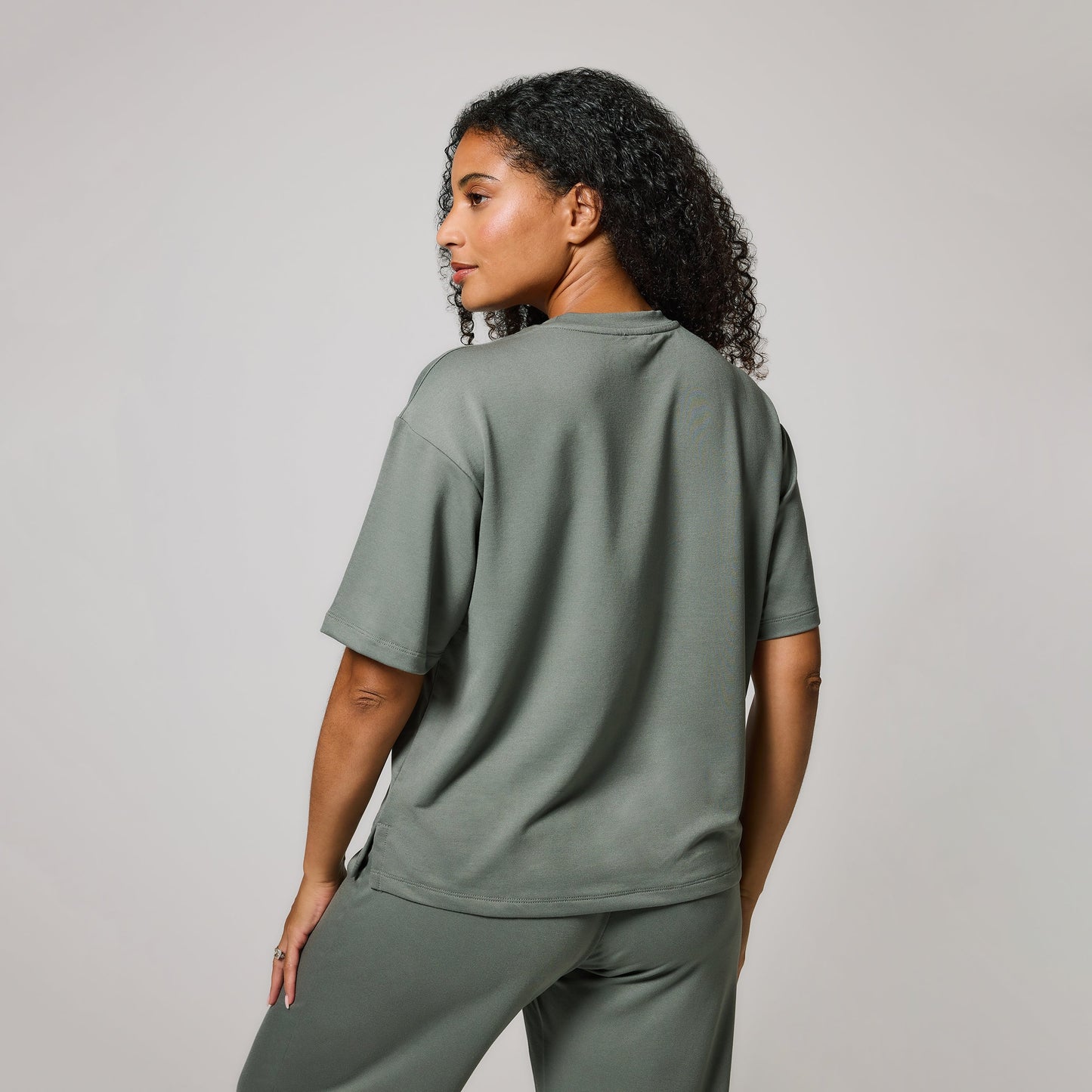 Soft Touch Wide Leg Lounge Set - Sage Green