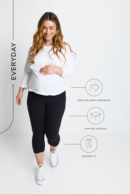 Maternity Everyday Cropped Leggings - Black