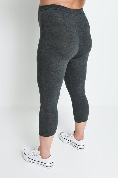 Maternity Everyday Cropped Leggings - Dark Grey Marl