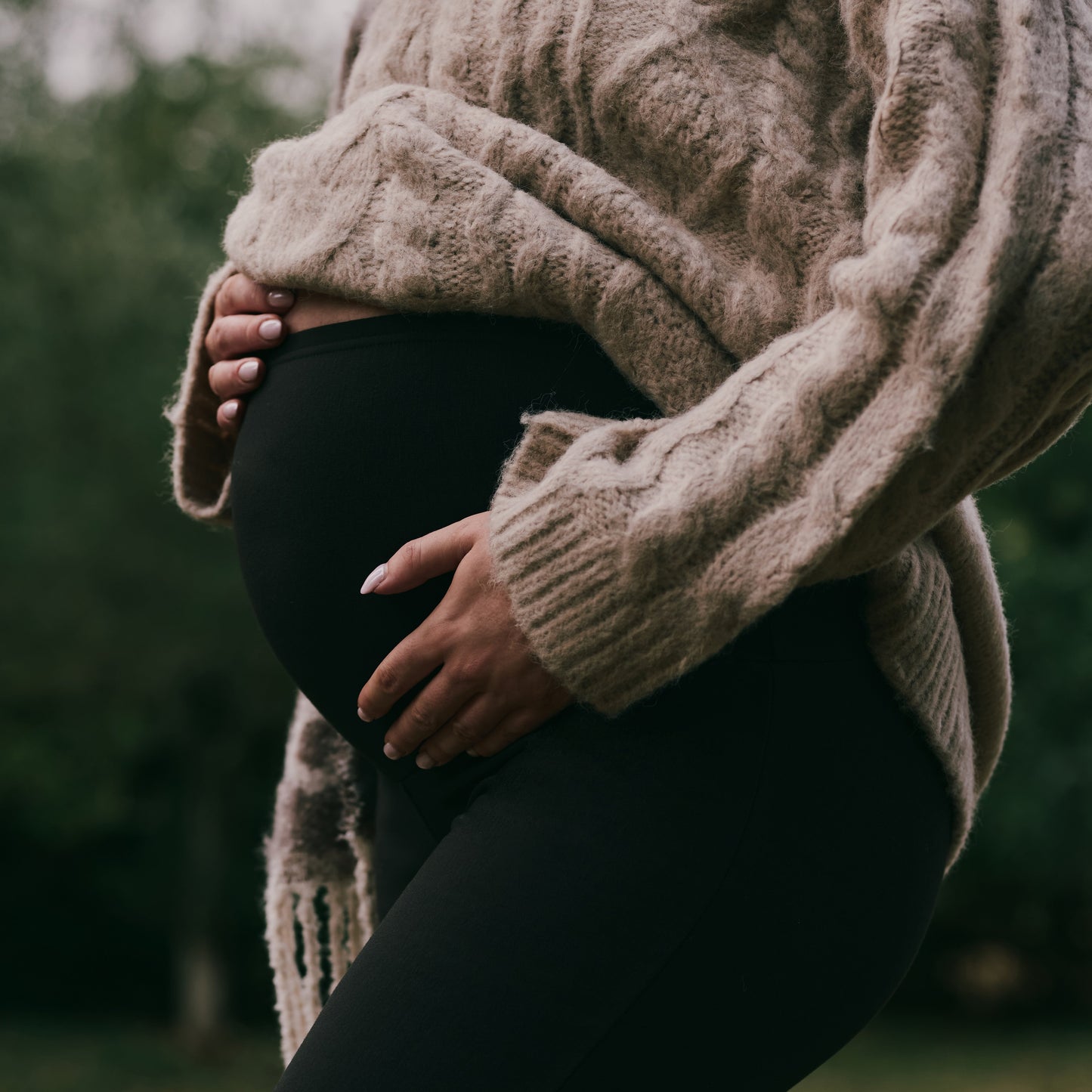 Maternity Winter Flare Leggings - Black Coffee