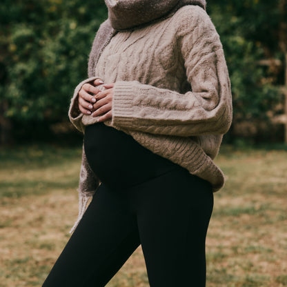Maternity Winter Flare Leggings - Black Coffee