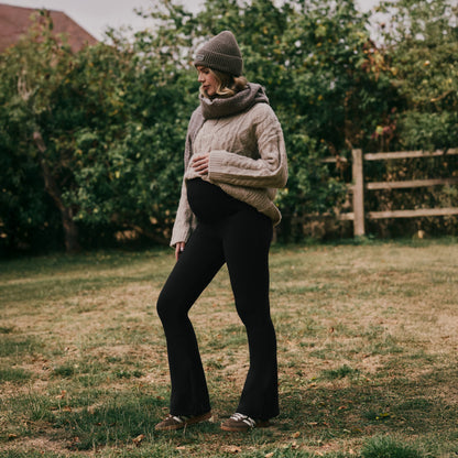 Maternity Winter Flare Leggings - Black