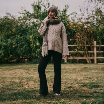 Maternity Winter Flare Leggings - Black Coffee