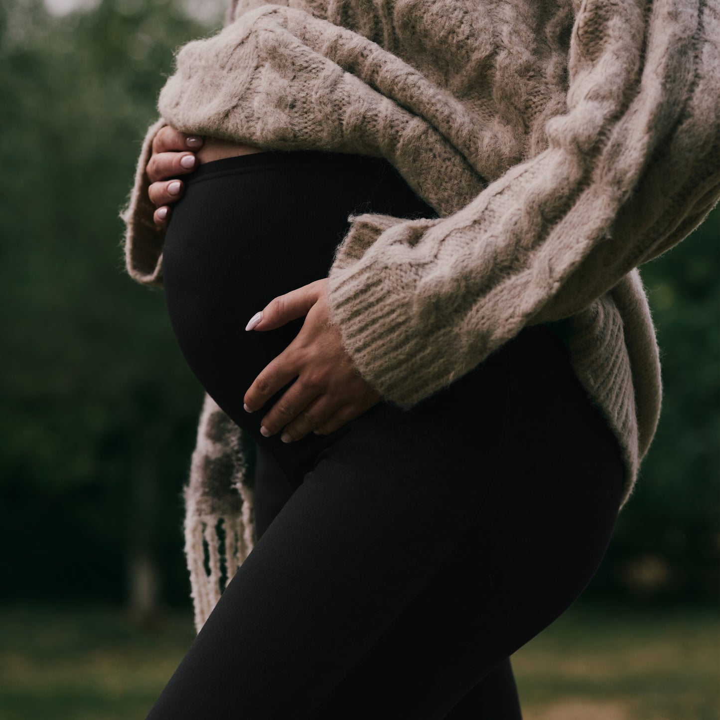 Maternity Winter Flare Leggings - Black