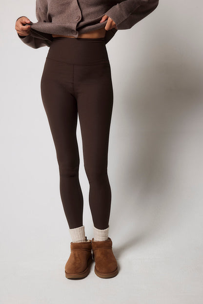 Ribbed Leggings - Espresso Brown