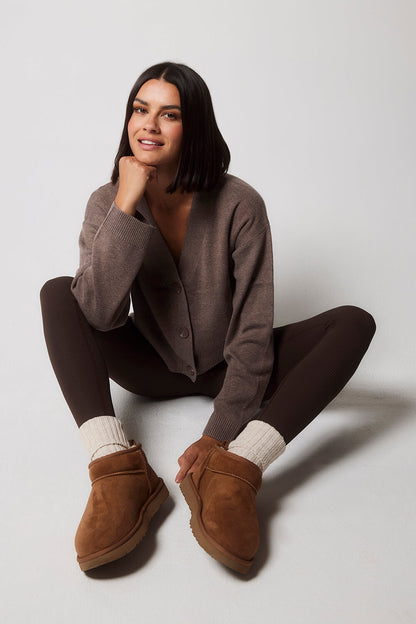 Ribbed Leggings - Espresso Brown
