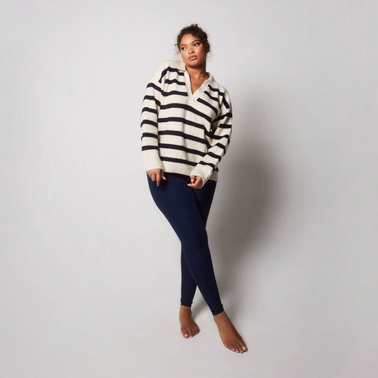 Curve Ribbed Leggings - Navy