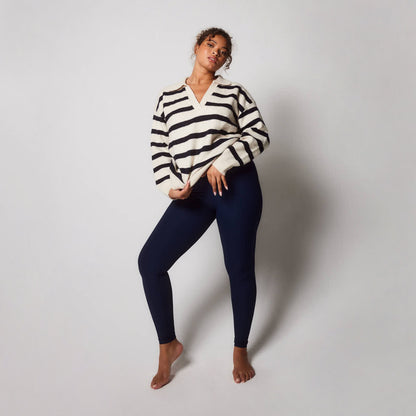Curve Ribbed Leggings - Navy