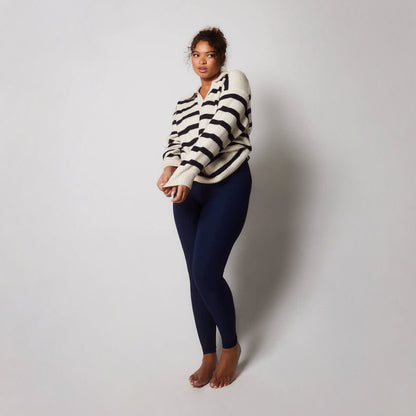 Curve Ribbed Leggings - Navy
