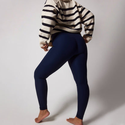 Curve Ribbed Leggings - Navy