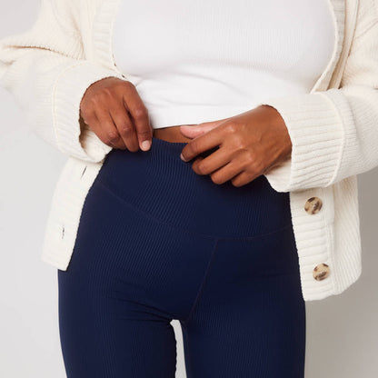 Ribbed Leggings - Navy