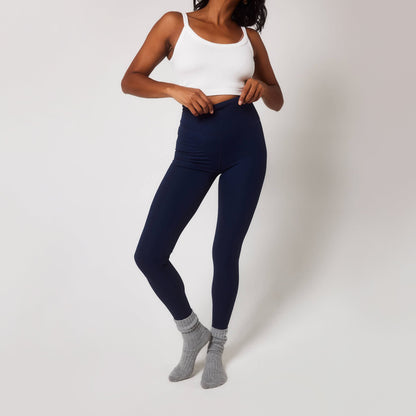 Ribbed Leggings - Navy