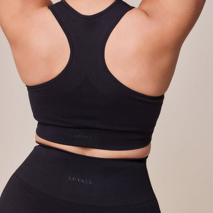 Curve Sculpt Seamless Sports Bra - Black