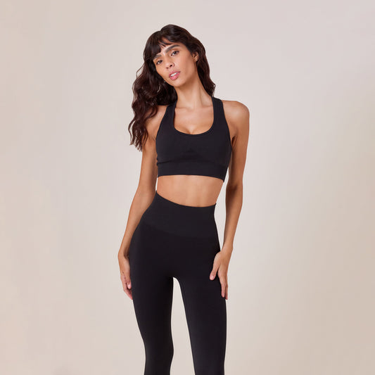 Sculpt Seamless Sports Bra - Black