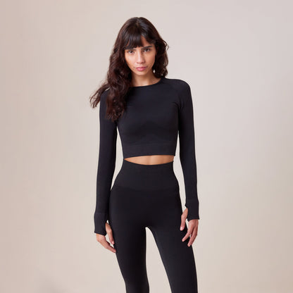 Sculpt Seamless Long Sleeve Top - Black