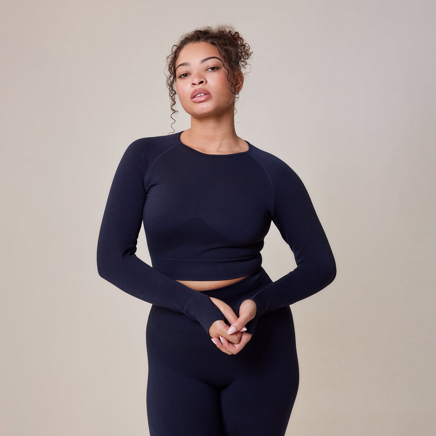 Curve Sculpt Seamless Long Sleeve Top - Deep Navy