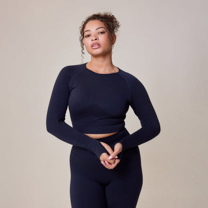 Curve Sculpt Seamless Long Sleeve Top - Deep Navy