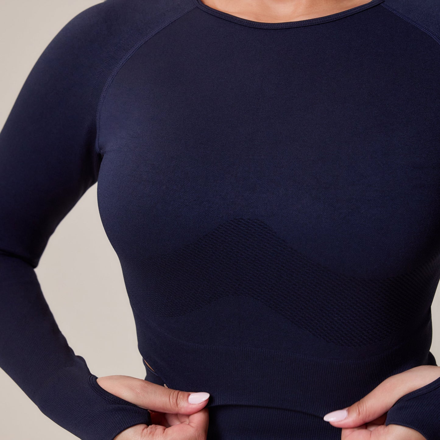 Curve Sculpt Seamless Long Sleeve Top - Deep Navy