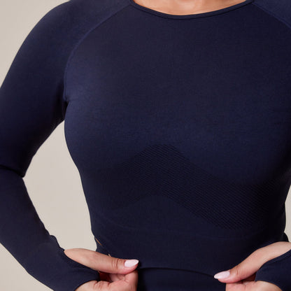 Curve Sculpt Seamless Long Sleeve Top - Deep Navy
